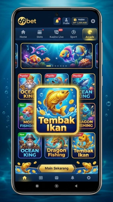 Layar utama 69bet — antarmuka bersih setelah instalasi